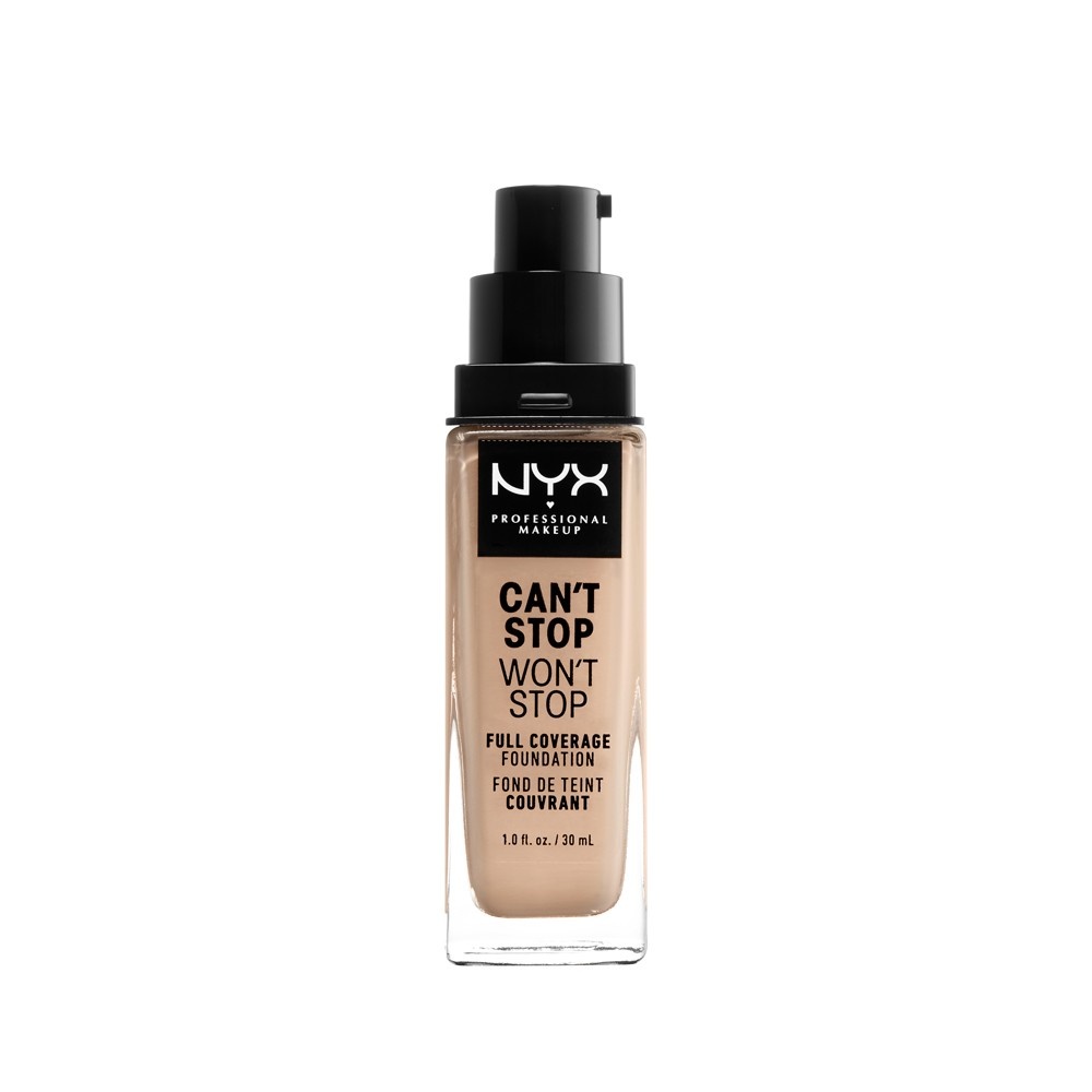 slide 2 of 3, NYX Professional Makeup Can't Stop Won't Stop 24Hr Full Coverage Matte Finish Foundation - 04 Light Ivory - 1 fl oz, 1 oz