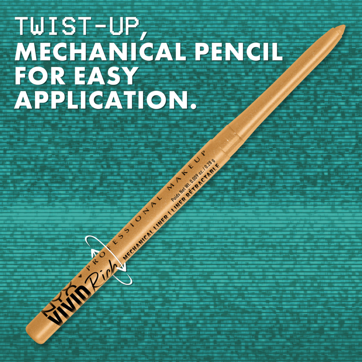 slide 5 of 8, Nyx Professional Makeup Vivid Rich Mechanical Liner Pencil - Emerald Empire, 0.009 oz