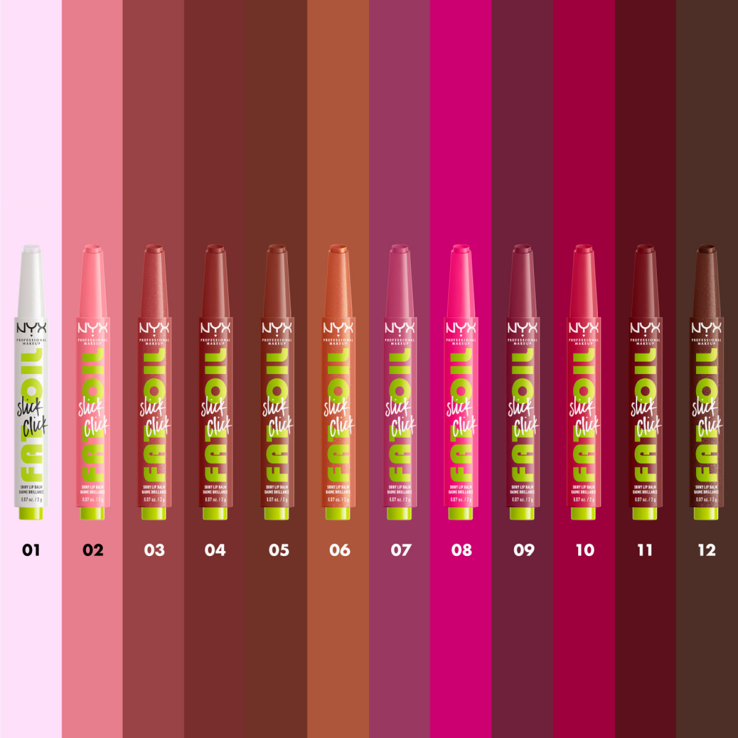 slide 3 of 8, NYX Professional Makeup Fat Oil Slick Click Lip Balm 01 Main Character, 0.07 oz