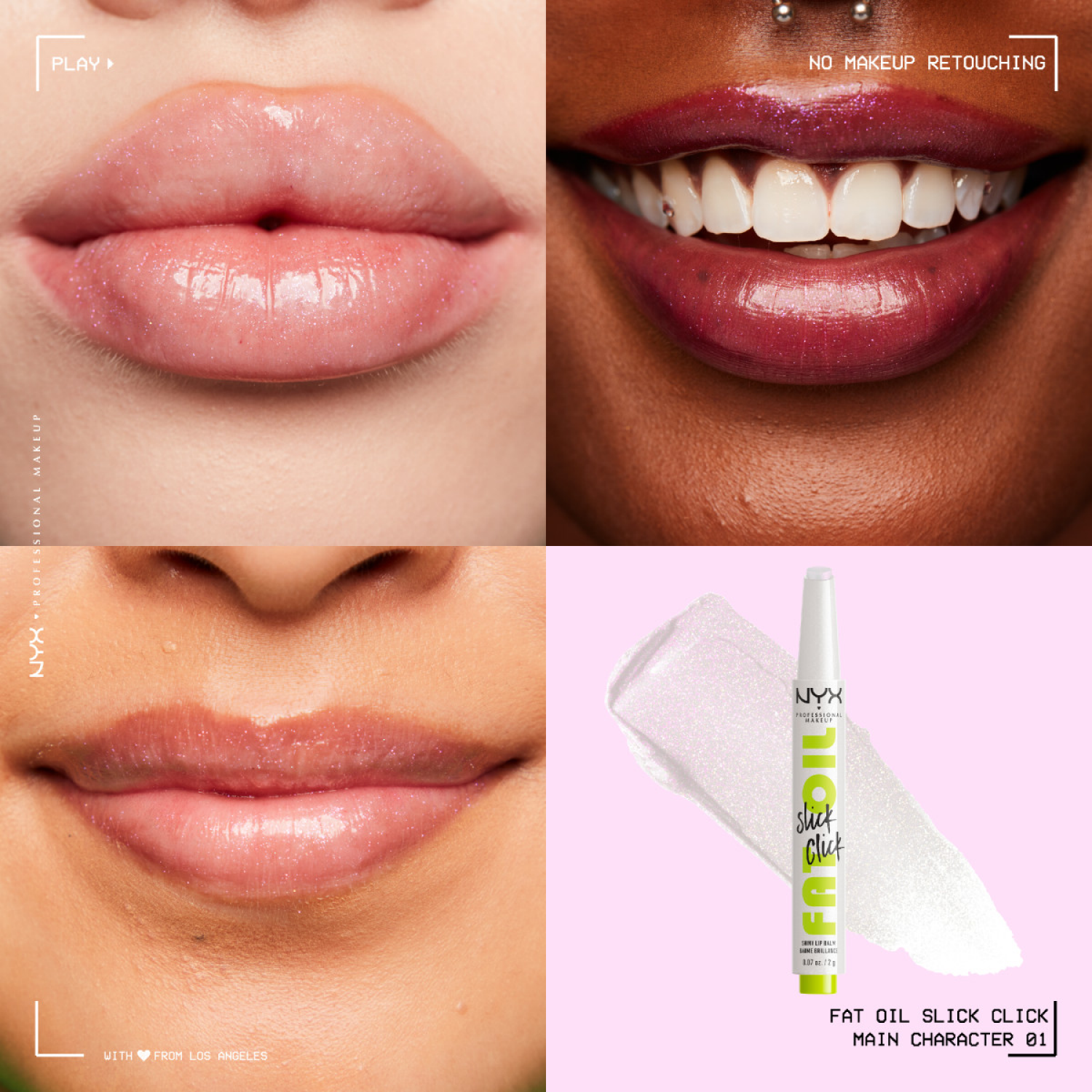 slide 7 of 8, NYX Professional Makeup Fat Oil Slick Click Lip Balm 01 Main Character, 0.07 oz