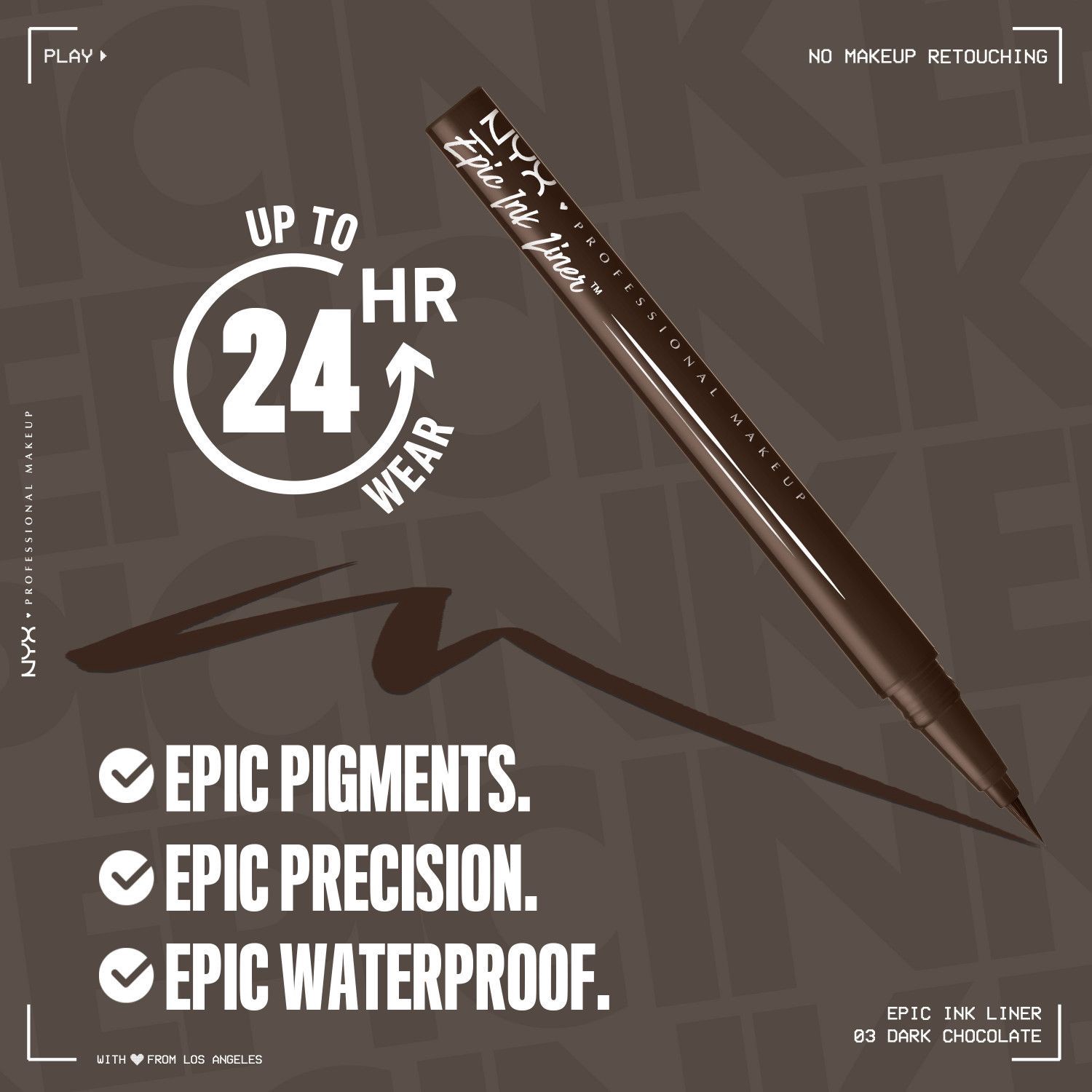 slide 9 of 11, Nyx Professional Makeup Epic Ink Liner, Dark Chocolate .03 Oz, 1 ct