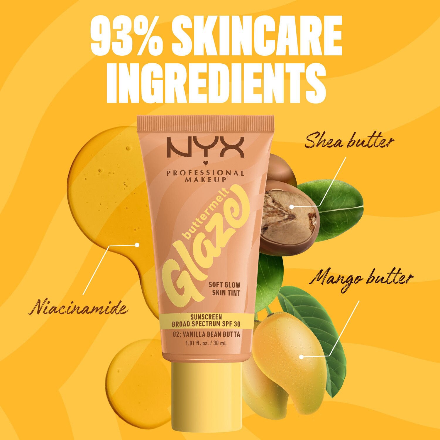 slide 8 of 16, NYX Buttermelt Glaze SPF 30 - Vanilla Bean Butta, 1 ct