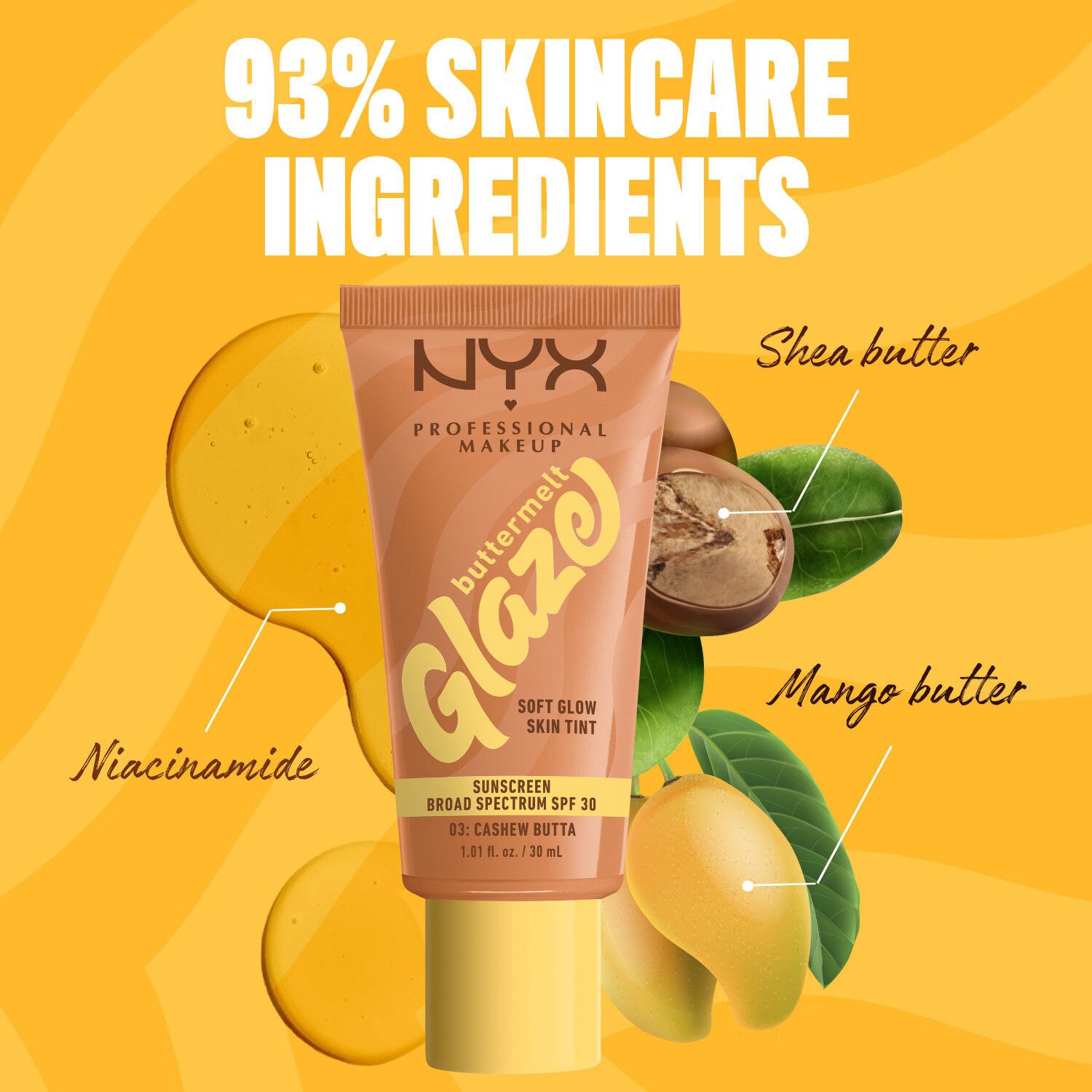 slide 4 of 16, NYX Professional Makeup NYX Buttermlt Glz Spf 30 Cashew Butta, 11 oz
