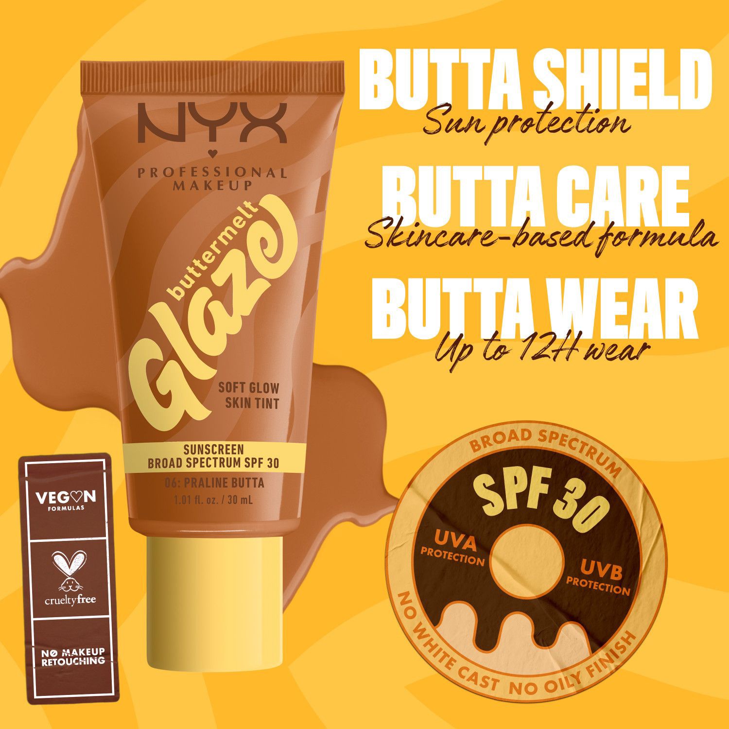 slide 9 of 14, NYX Professional Makeup NYX Buttermlt Glz Spf 30 Praline Butta, 11 oz
