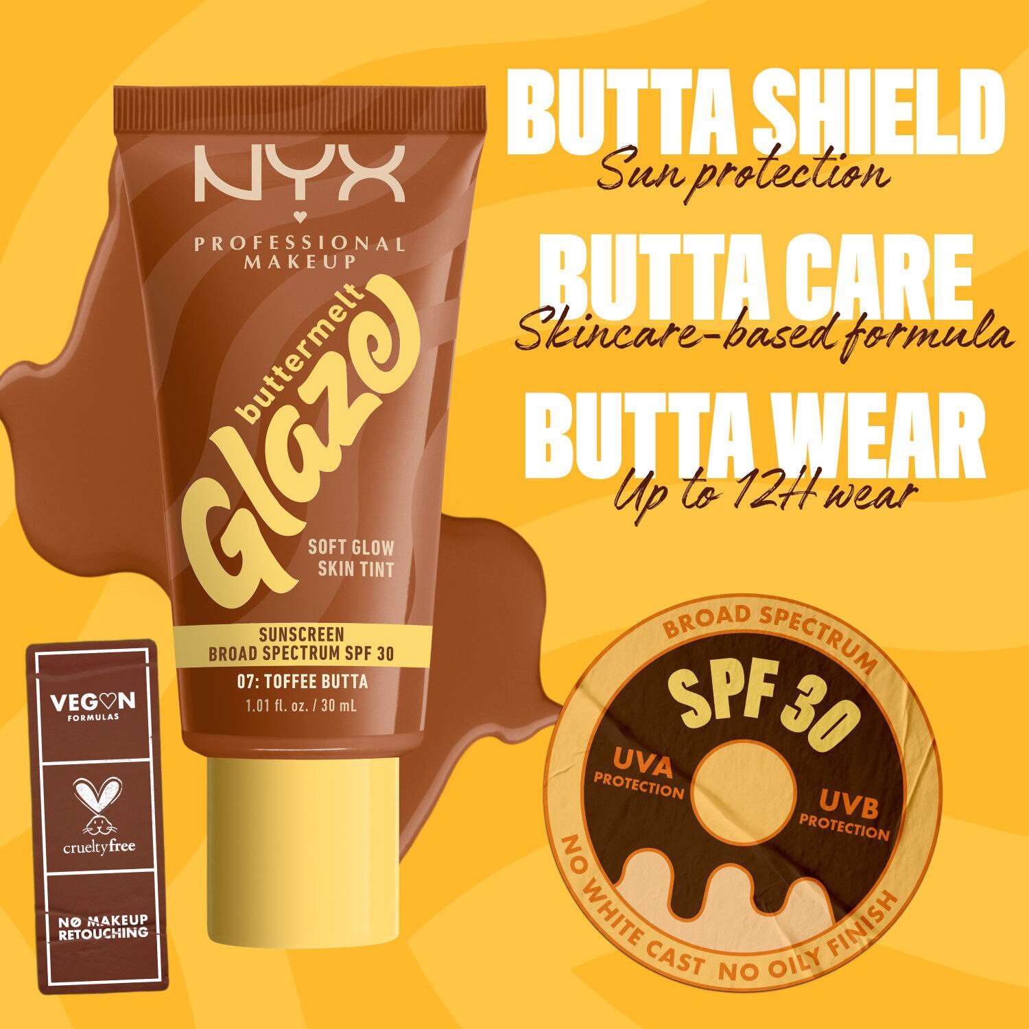 slide 3 of 16, NYX Professional Makeup NYX Buttermlt Glz Spf 30 Toffee Butta, 11 oz