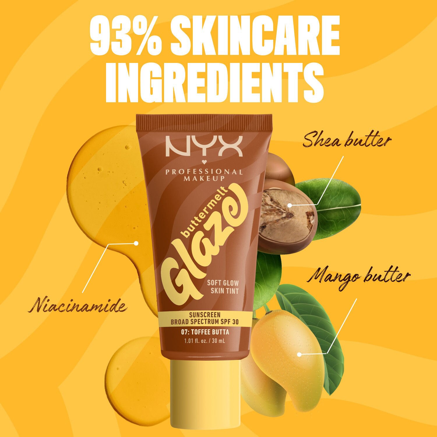 slide 7 of 16, NYX Professional Makeup NYX Buttermlt Glz Spf 30 Toffee Butta, 11 oz
