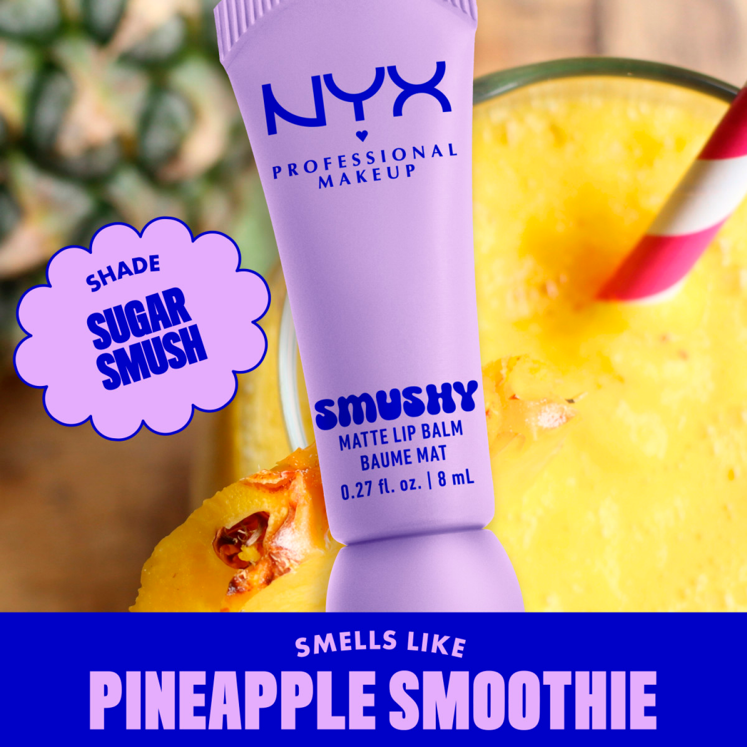 slide 2 of 5, NYX Professional MakeupProfessional Makeup NYX Professional MakeupSmushy Matte Lip Balm : Sugar Smush, 0.27 oz