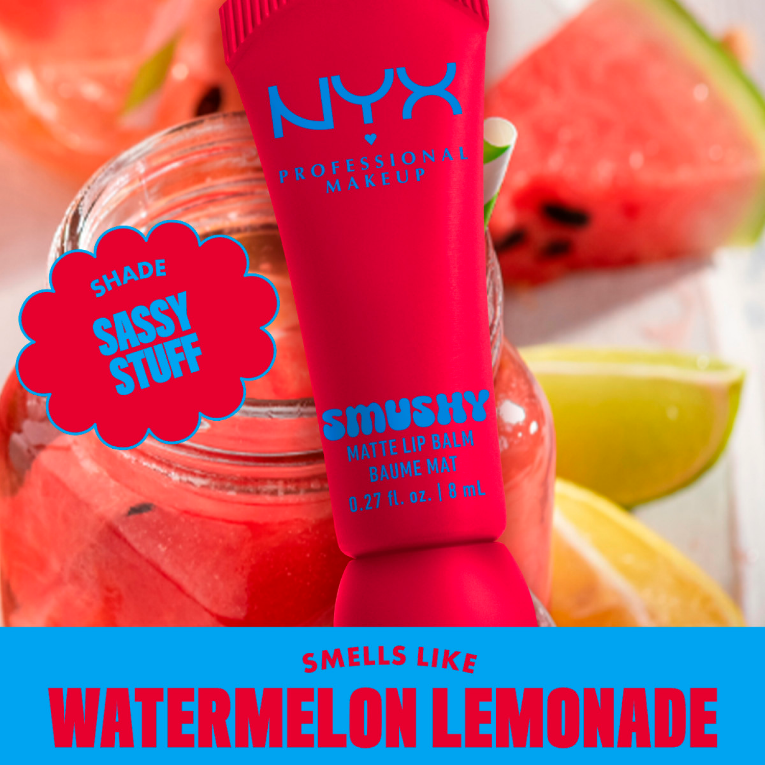 slide 4 of 8, NYX Professional Makeup Matte NYX Professional Makeup Smushy Matte Lip Balm, Sassy Stuff, Sassy Stuff, 0.27 fl oz, 0.27 fl oz