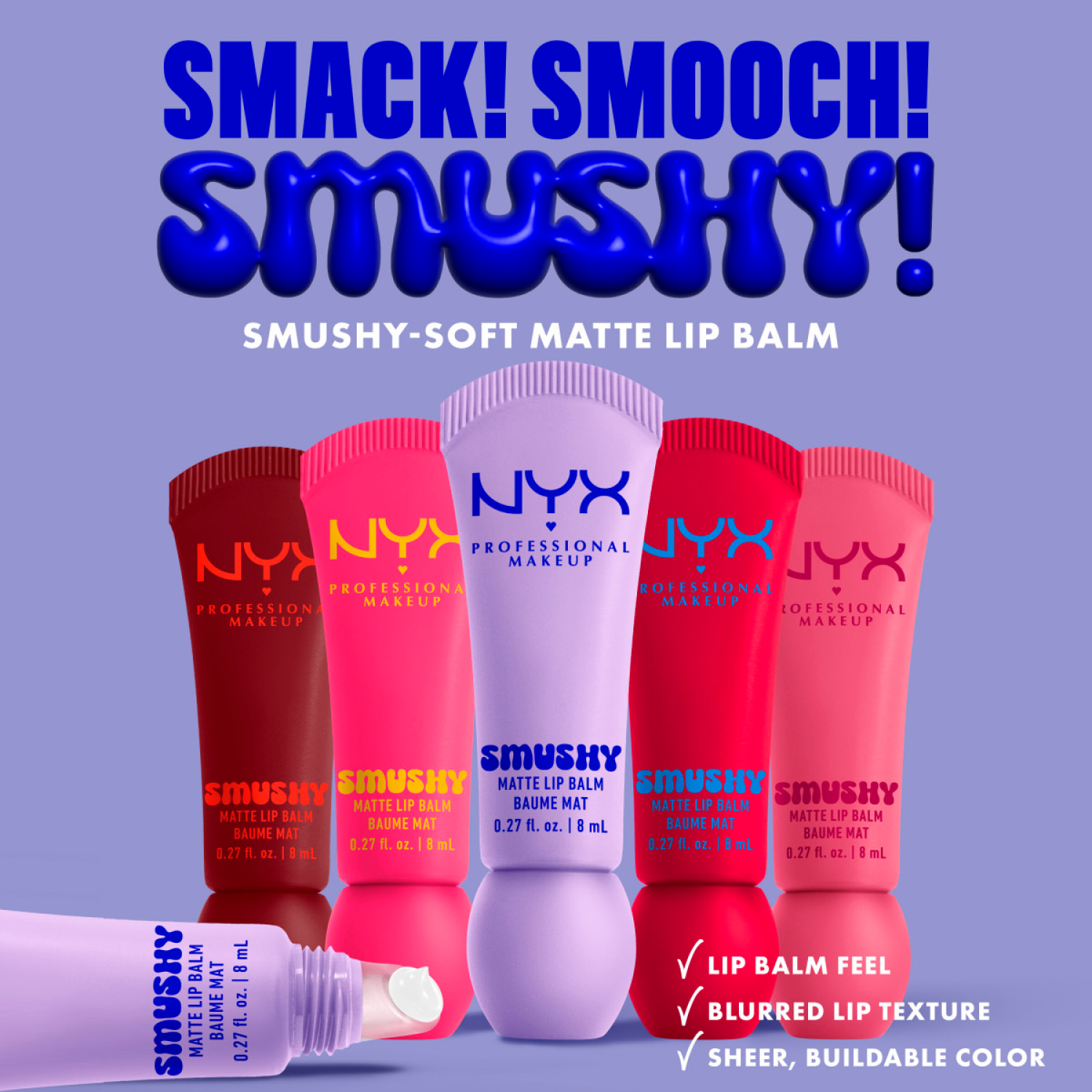 slide 2 of 8, NYX Professional MakeupProfessional Makeup NYX Professional MakeupSmushy Matte Lip Balm : Snuggle Szn, 0.27 oz