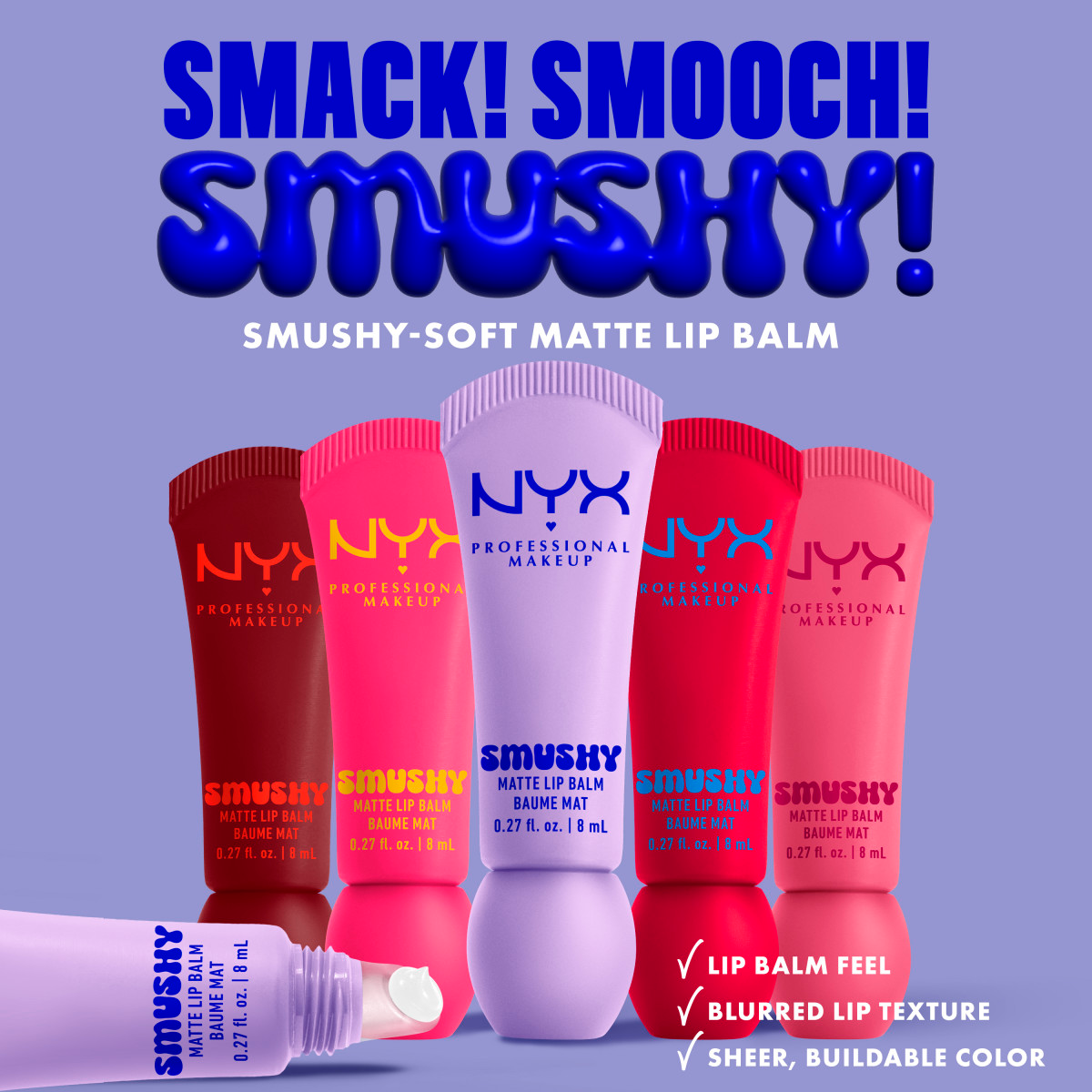 slide 2 of 8, NYX Professional MakeupProfessional Makeup NYX Professional MakeupSmushy Matte Lip Balm : She's Serving, 0.27 oz