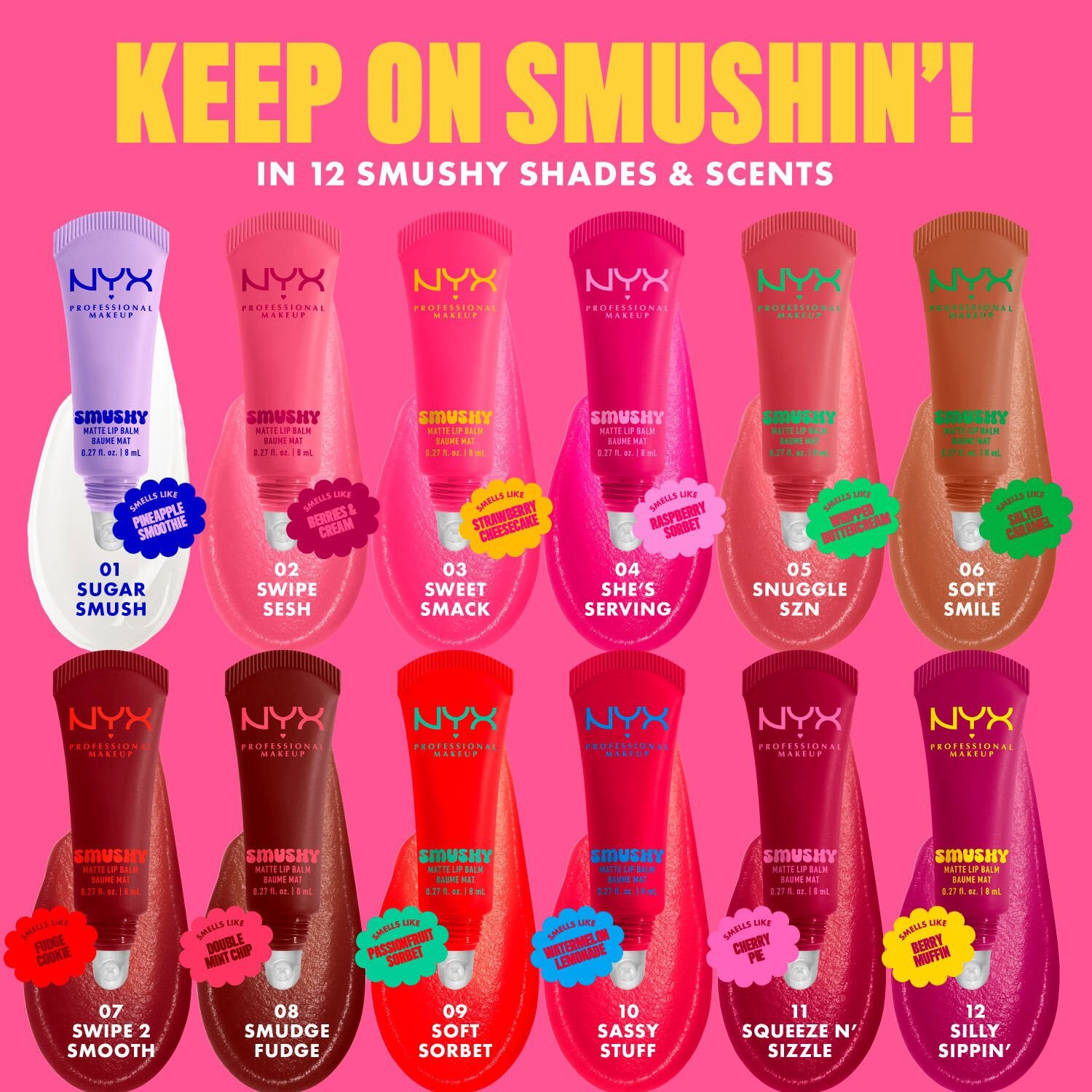 slide 6 of 9, NYX Professional MakeupProfessional Makeup NYX Professional MakeupSmushy Matte Lip Balm : Smudge Fudge, 0.27 oz