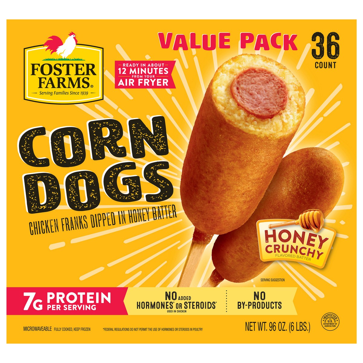 slide 1 of 9, Foster Farms Crunchy Honey Corn Dogs Value Pack 36 ea, 36 ct