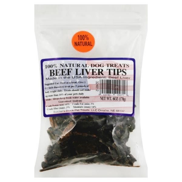 slide 1 of 7, Butcher's Block Pet Treats, Beef Liver Tips, 6 ct