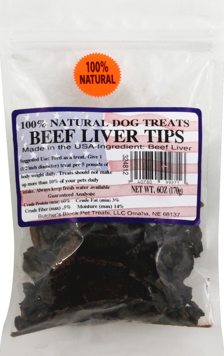 slide 5 of 7, Butcher's Block Pet Treats, Beef Liver Tips, 6 ct