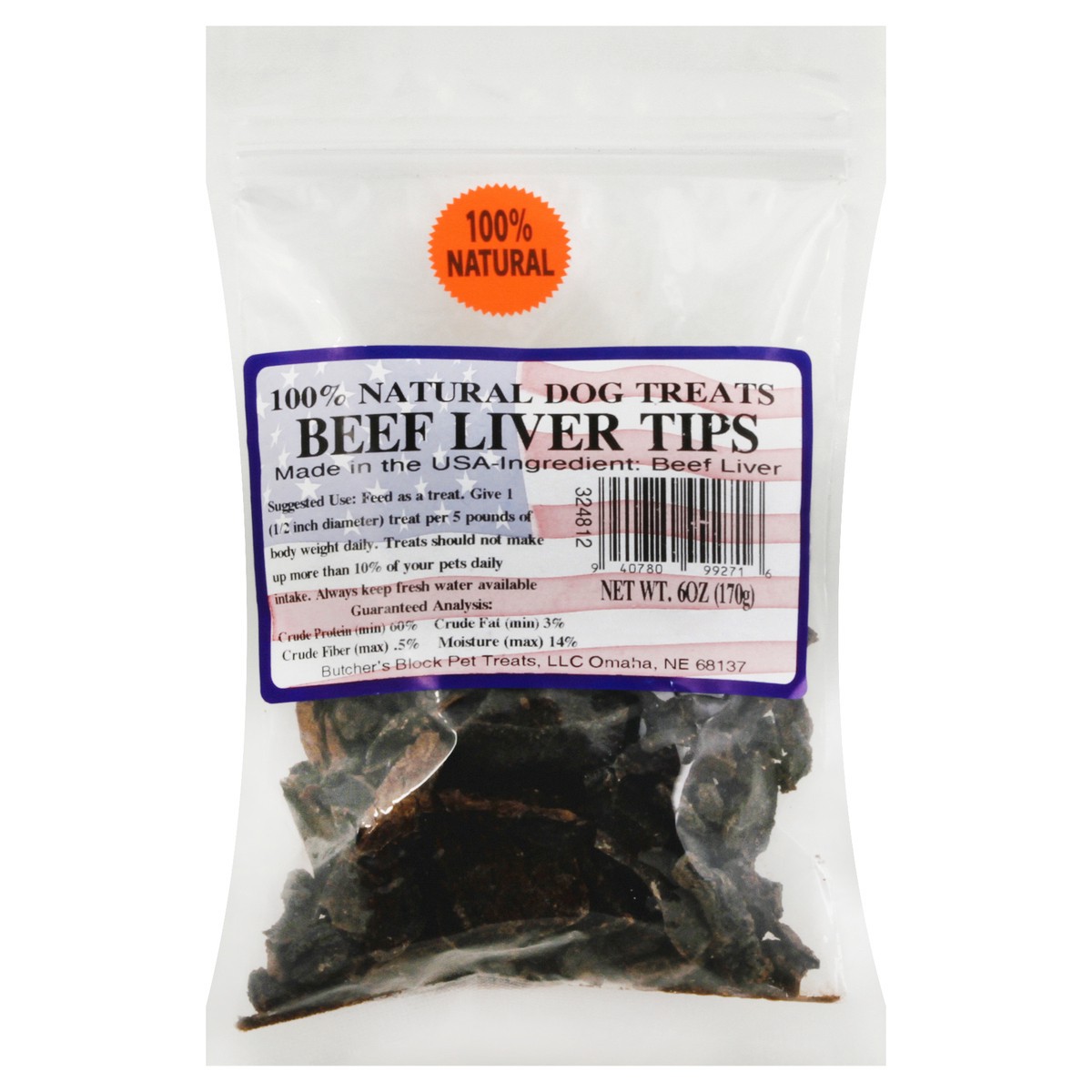 slide 7 of 7, Butcher's Block Pet Treats, Beef Liver Tips, 6 ct