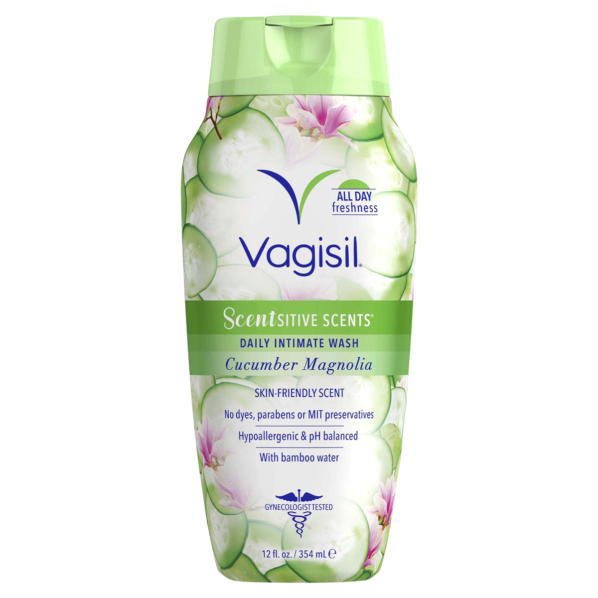slide 1 of 21, Vagisil Scentsitive Scents Daily Intimate Wash, Cucumber Magnolia, 12 fl oz