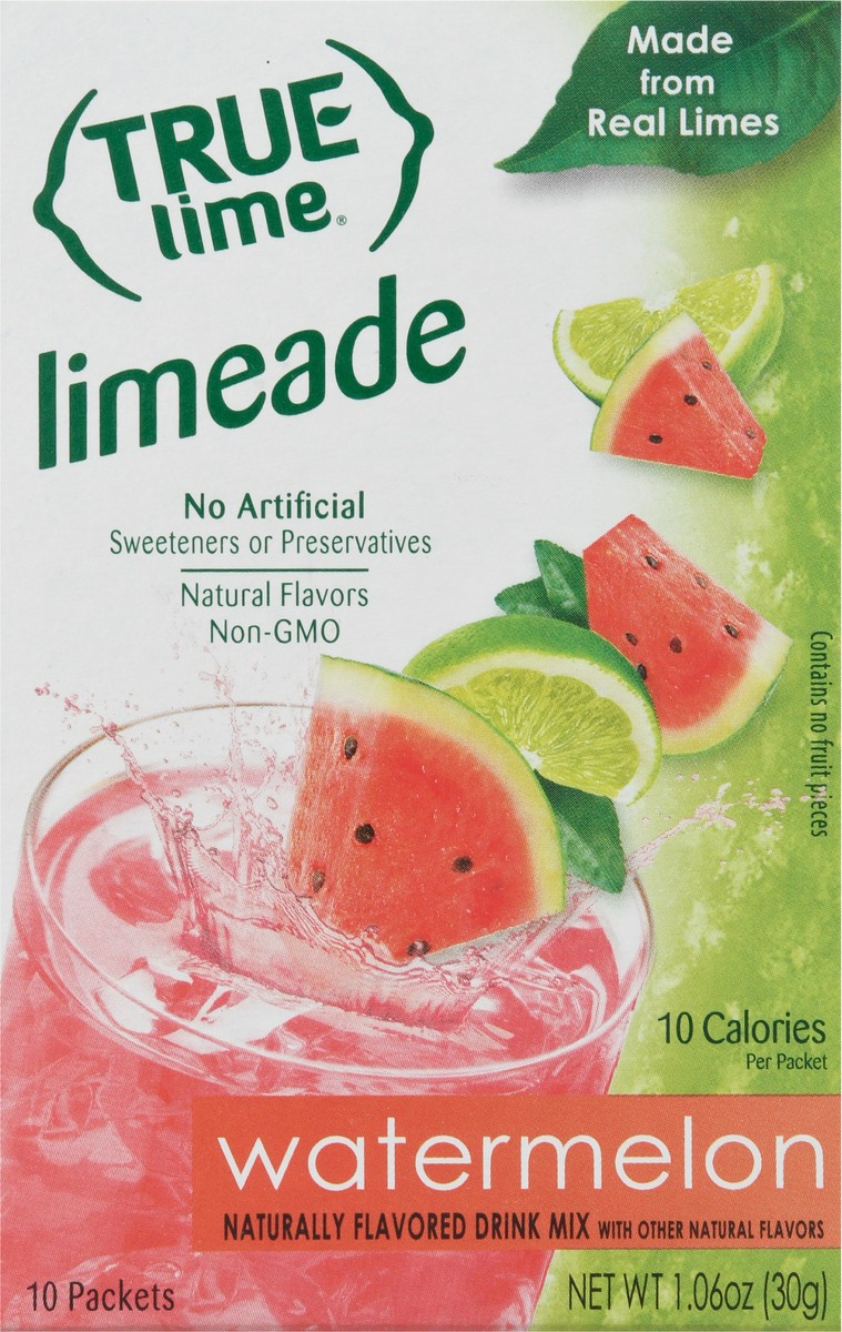 slide 2 of 11, True Lime Limeade Watermelon Drink Mix Packets 10 ea, 10 ct