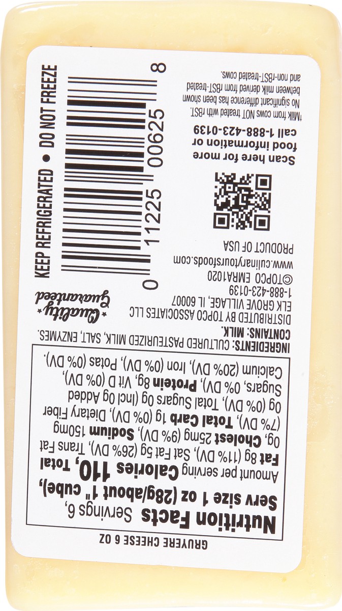 slide 6 of 9, Culinary Tours Swiss Style Gruyere Cheese 6 oz, 6 oz