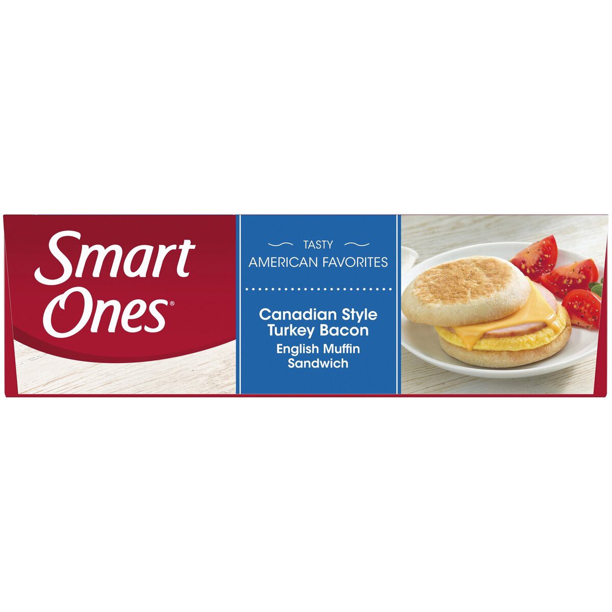 slide 5 of 8, Smart Ones Tasty American Favorites Canadian Style Turkey Bacon English Muffin Sandwiches 2 - 4 oz Boxes, 8 oz