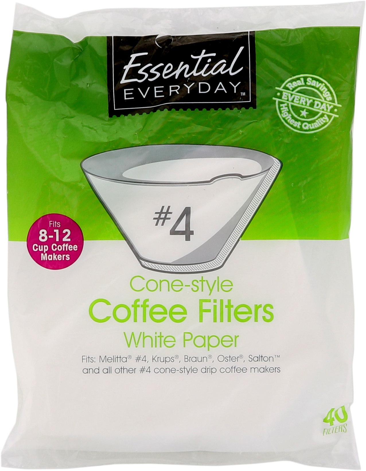 slide 1 of 1, Essential Everyday Cone White Coffee Filtr - 40 ct, 40 ct