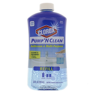 slide 1 of 1, Clorox Pump 'N Clean Bathroom & Multi-Purpose Refill, 24 oz