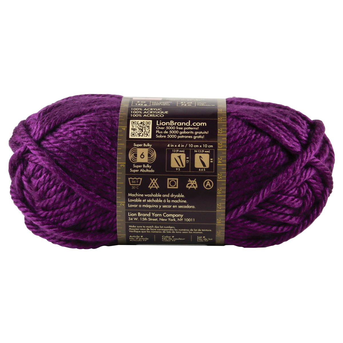 slide 3 of 3, Lion Brand Yarn Hometown USA Portland Wine, 64 yd