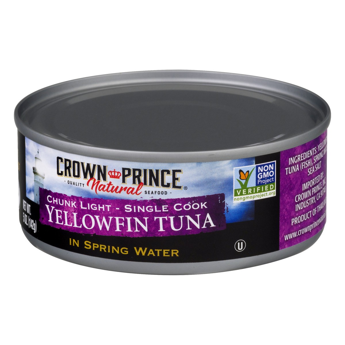 slide 11 of 11, Crown Prince Chunk Light  Single Cook in Spring Water Yellowfin Tuna 5 oz, 5 oz