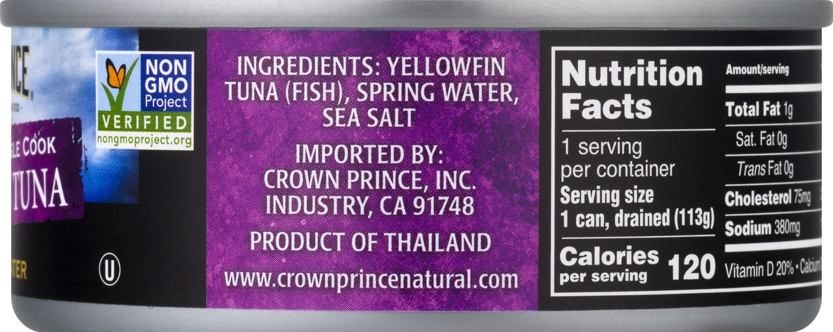 slide 4 of 11, Crown Prince Chunk Light  Single Cook in Spring Water Yellowfin Tuna 5 oz, 5 oz