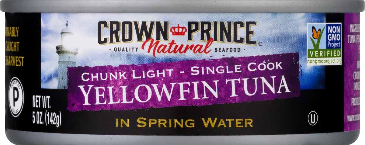 slide 5 of 11, Crown Prince Chunk Light  Single Cook in Spring Water Yellowfin Tuna 5 oz, 5 oz