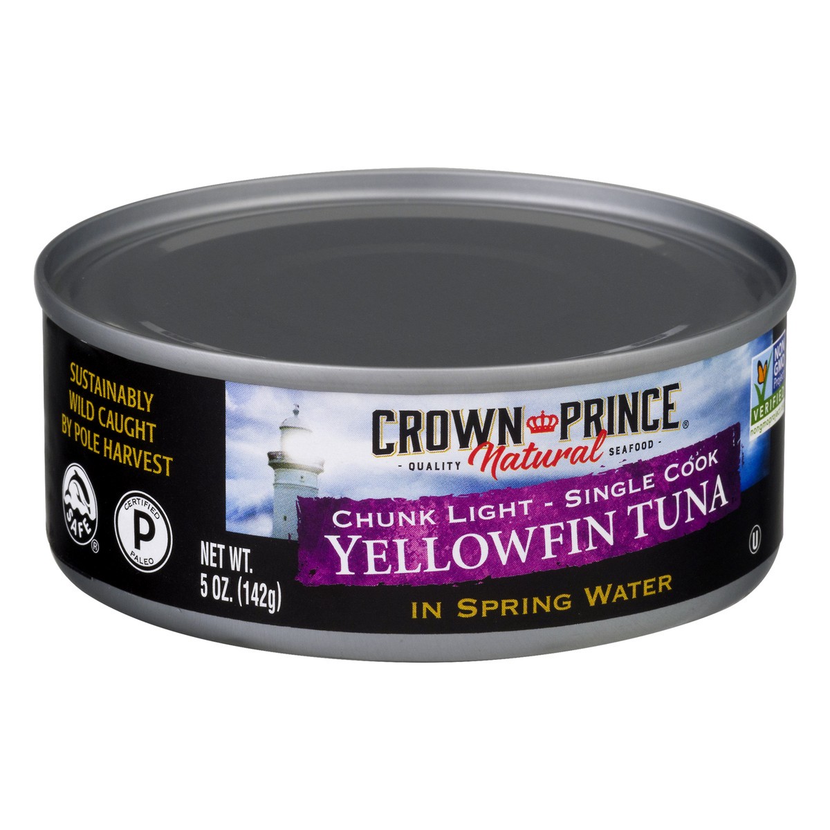 slide 6 of 11, Crown Prince Chunk Light  Single Cook in Spring Water Yellowfin Tuna 5 oz, 5 oz