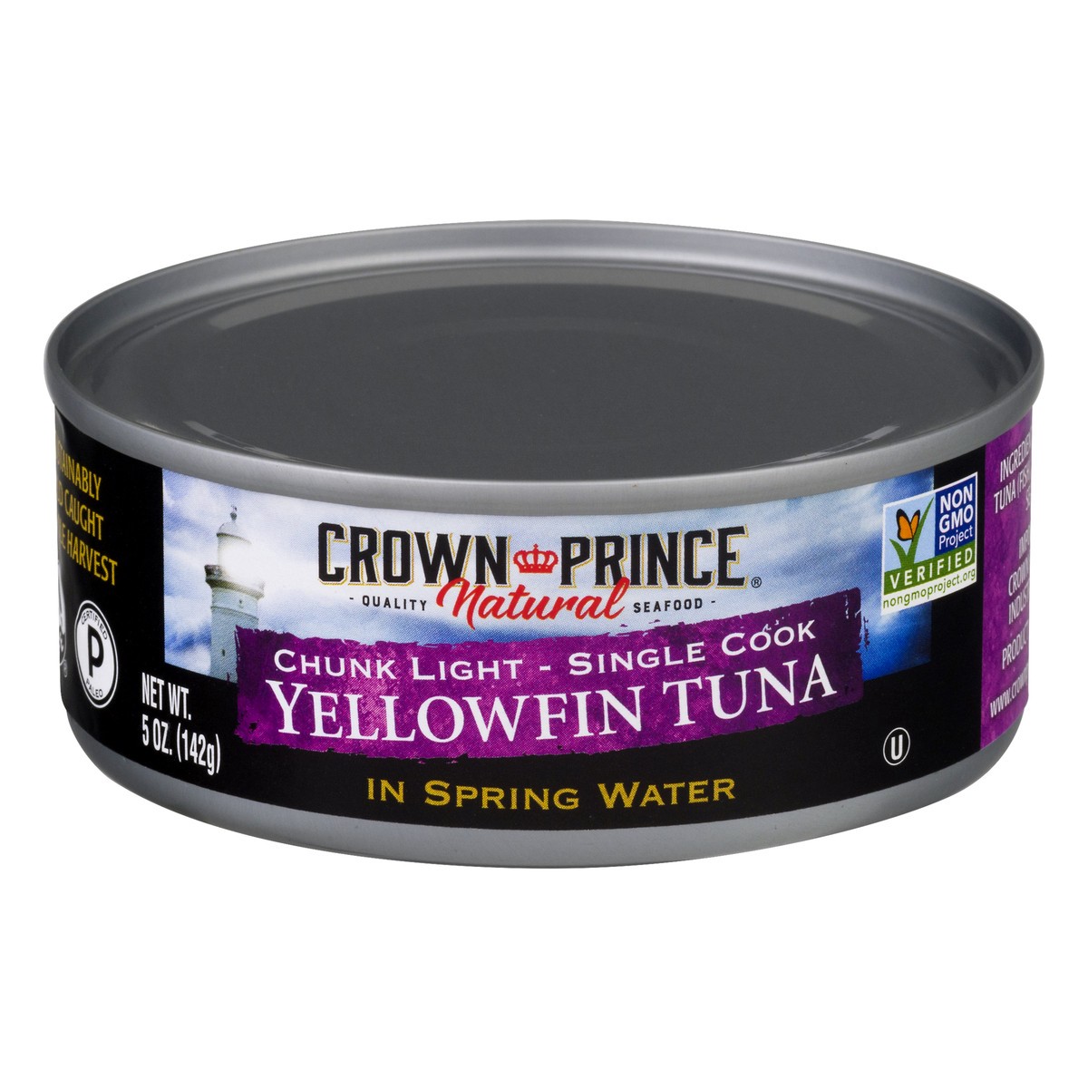 slide 1 of 11, Crown Prince Chunk Light  Single Cook in Spring Water Yellowfin Tuna 5 oz, 5 oz