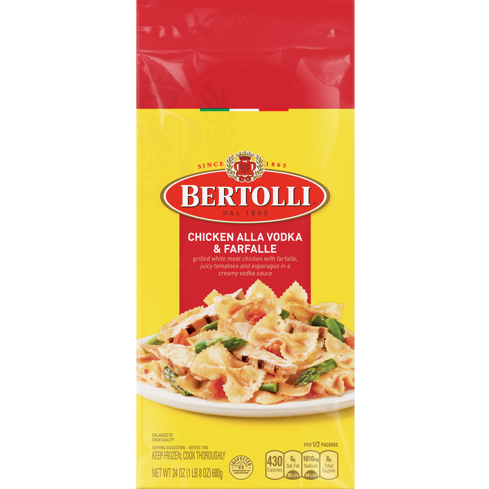 slide 1 of 2, Bertolli Frozen Skillet Meals for Two Chicken Alla Vodka & Farfalle, 24 Oz, 24 oz