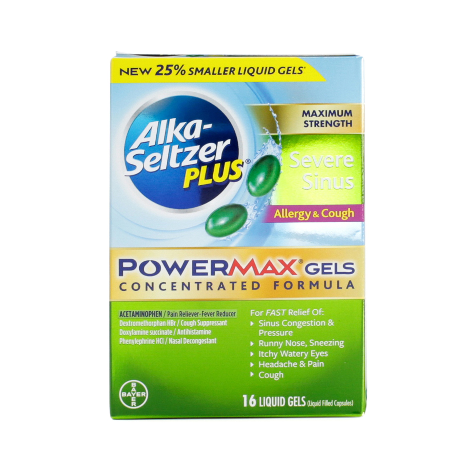AlkaSeltzer Plus Power Max Sinus Allergy & Cough 16 ct Shipt
