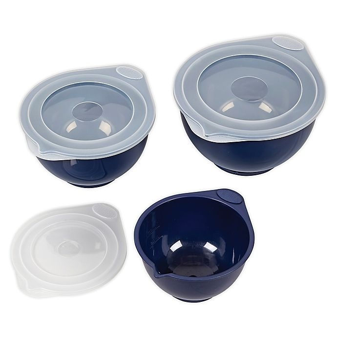 slide 1 of 1, Wilton Polypropylene Mixing Bowl Set - Navy, 3 ct