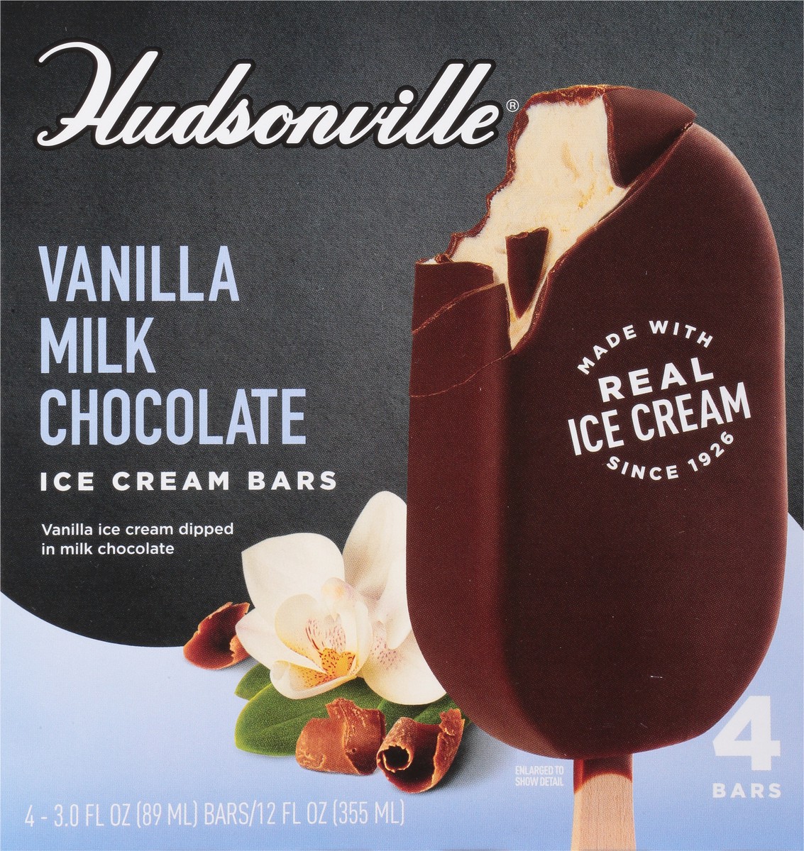 slide 7 of 9, Hudsonville Vanilla Milk Chocolate Ice Cream Bars 4 ea, 12 oz