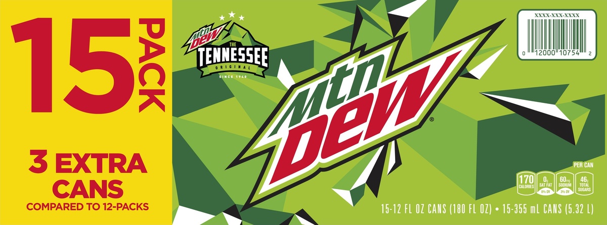 slide 3 of 4, Mountain Dew Soda Citrus - 180 oz, 1 ct