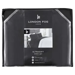 London Fog Solid Black Twin Sheet set