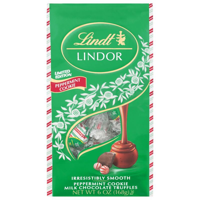 slide 10 of 12, Lindt LINDOR Christmas Limited Edition Peppermint Cookie Milk Chocolate Candy Truffles – 6oz, 6 oz