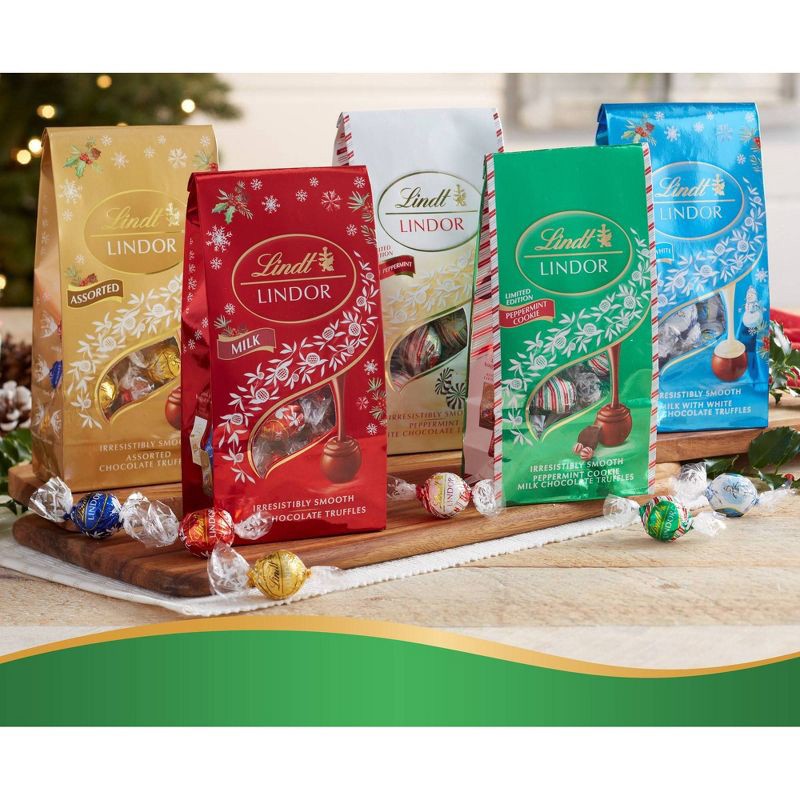 slide 11 of 12, Lindt LINDOR Christmas Limited Edition Peppermint Cookie Milk Chocolate Candy Truffles – 6oz, 6 oz