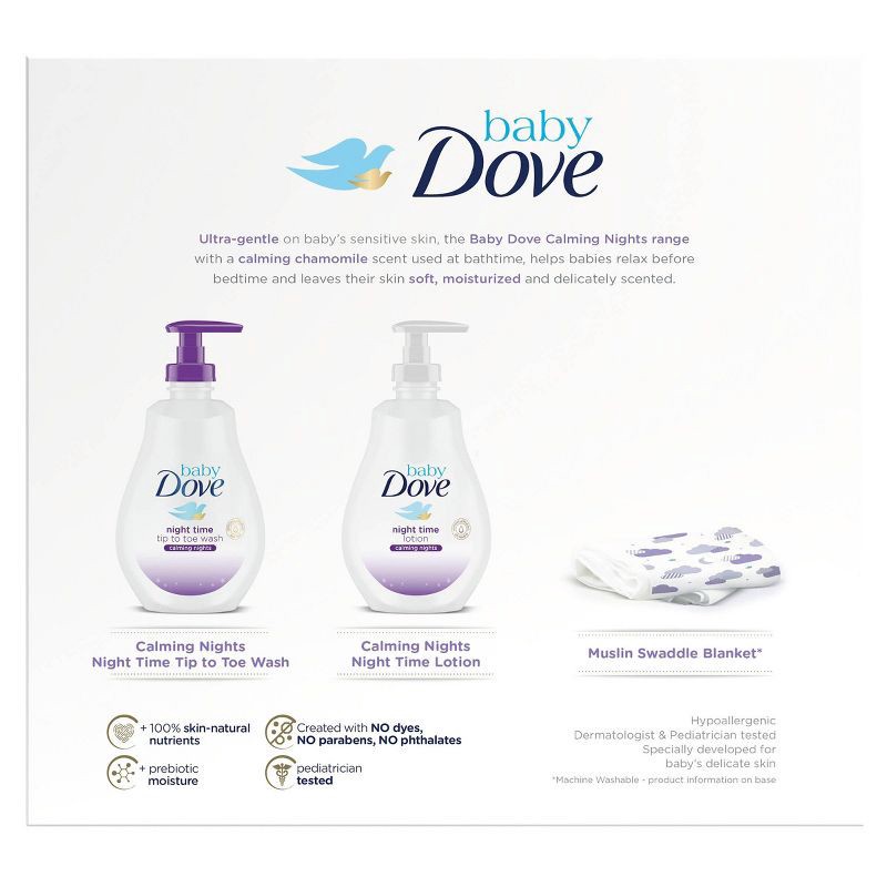 slide 2 of 4, Baby Dove Calming Nights Gift Set - 3pc, 3 ct