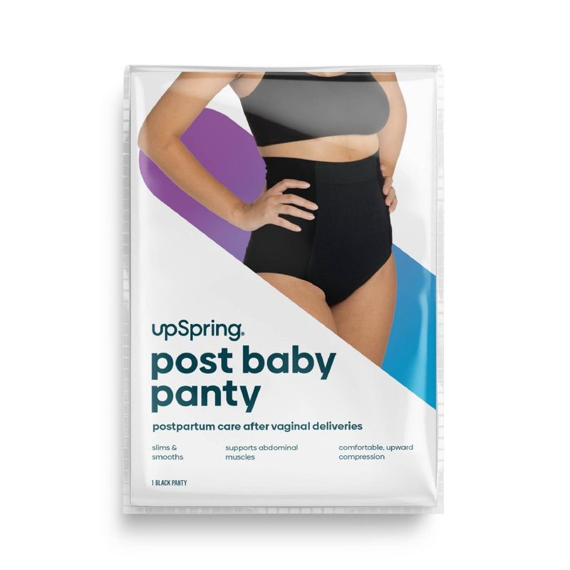 slide 1 of 5, UpSpring Post Baby Panty Postpartum Recovery Underwear - Black - S/M, 1 ct
