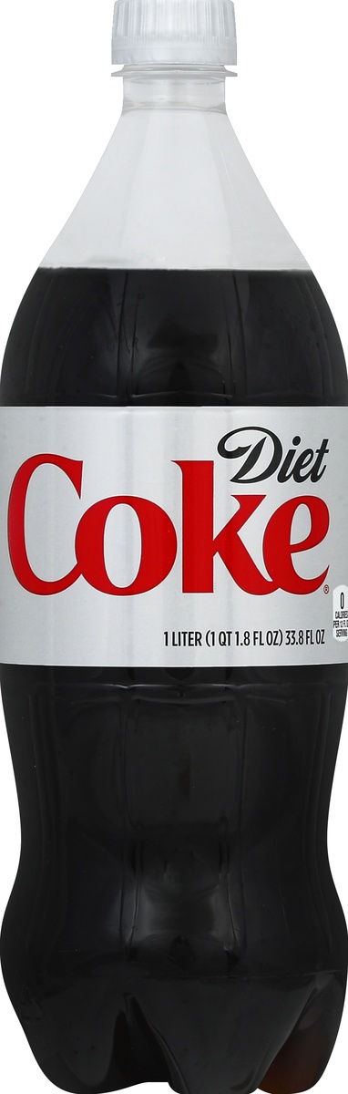 slide 4 of 4, Coca-Cola Diet Coke Soda Soft Drink- 33.8 fl oz, 1 liter