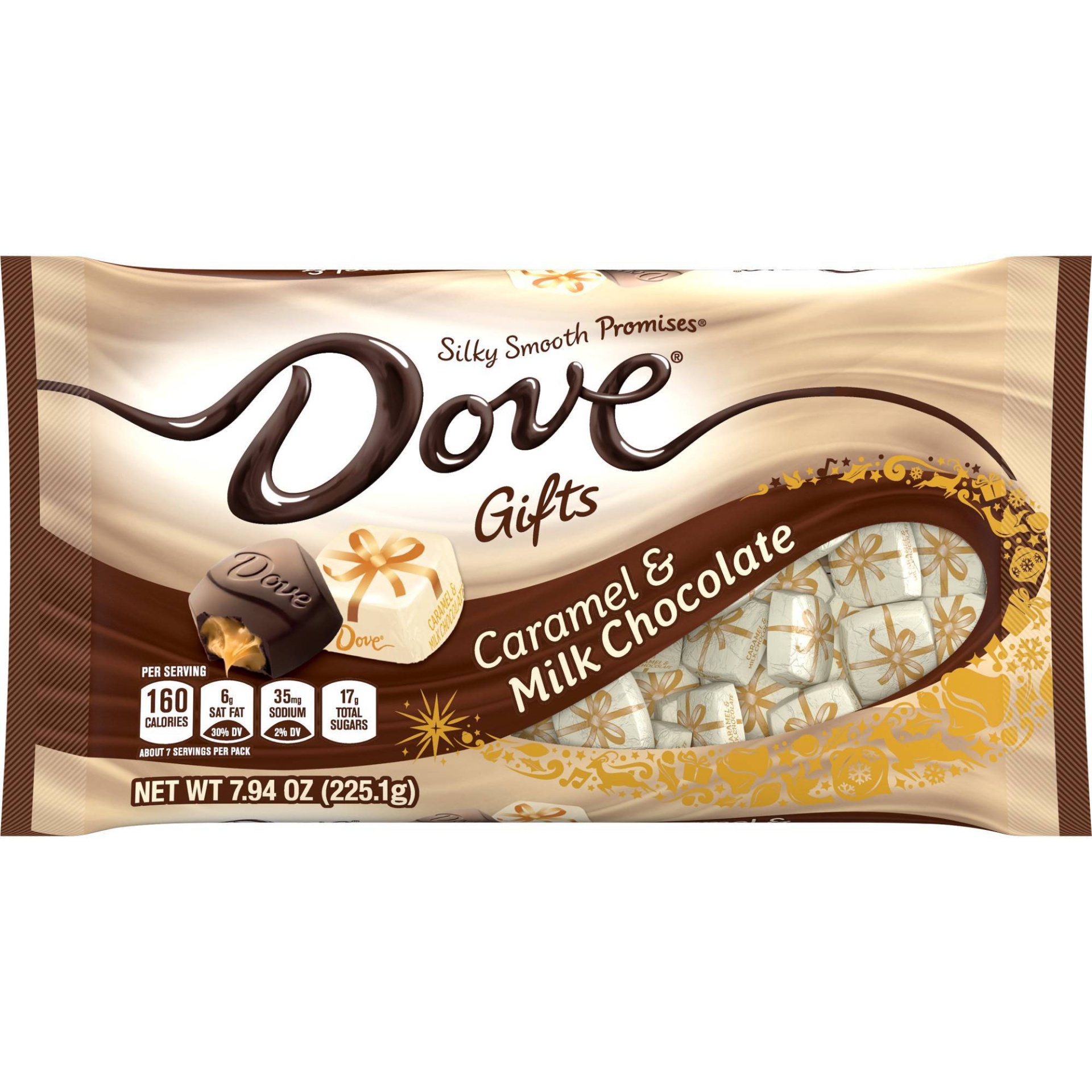 slide 1 of 7, Dove Chocolate Dove Holiday Promises Silky Smooth Caramel & Milk Chocolate - 7.94oz, 7.94 oz