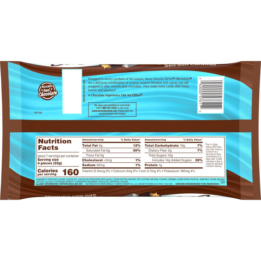 slide 7 of 7, Dove Chocolate Dove Holiday Promises Silky Smooth Dark Chocolate & Sea Salt Caramel - 7.94oz, 7.94 oz
