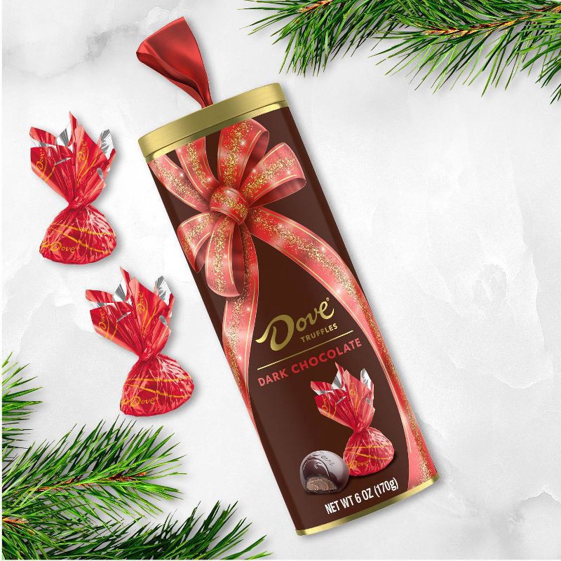 slide 2 of 8, Dove Chocolate Dove Christmas Dark Chocolate Truffle Gift Tube - 6oz, 6 oz