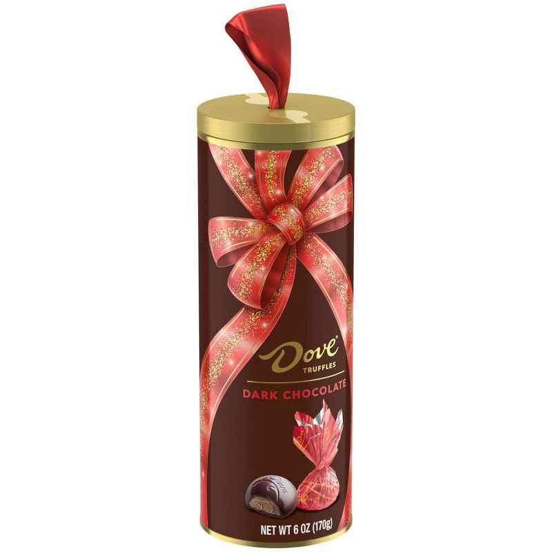 slide 1 of 8, Dove Chocolate Dove Christmas Dark Chocolate Truffle Gift Tube - 6oz, 6 oz