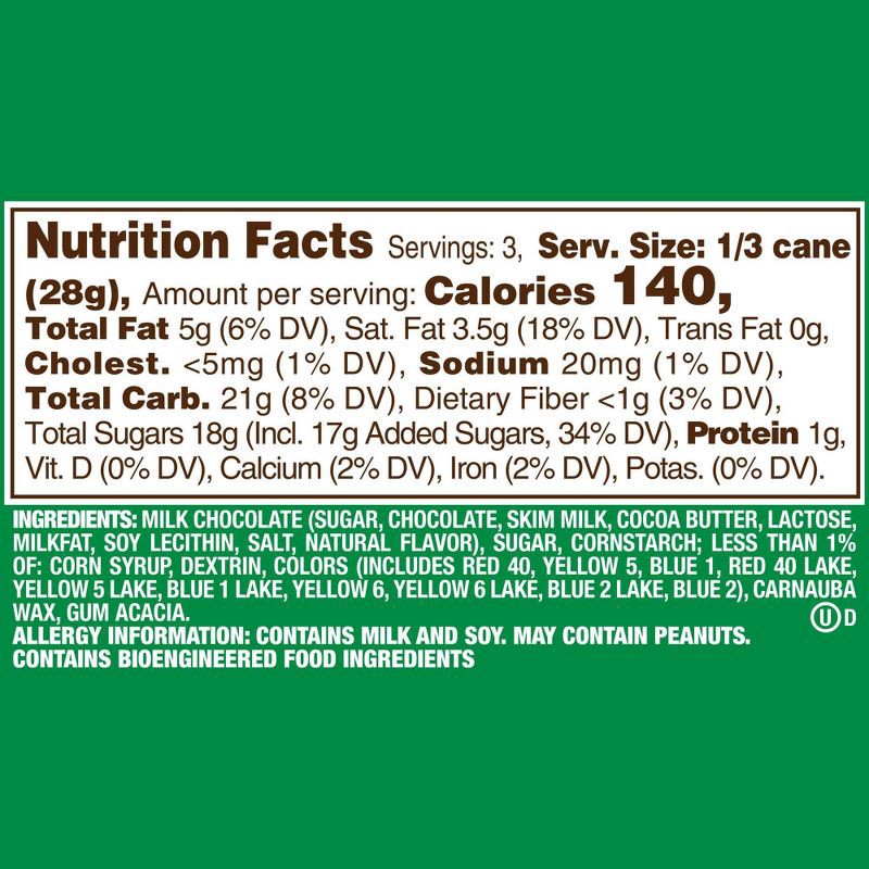 slide 11 of 11, M&M's Milk Chocolate Christmas Candy Cane - 3oz, 3 oz