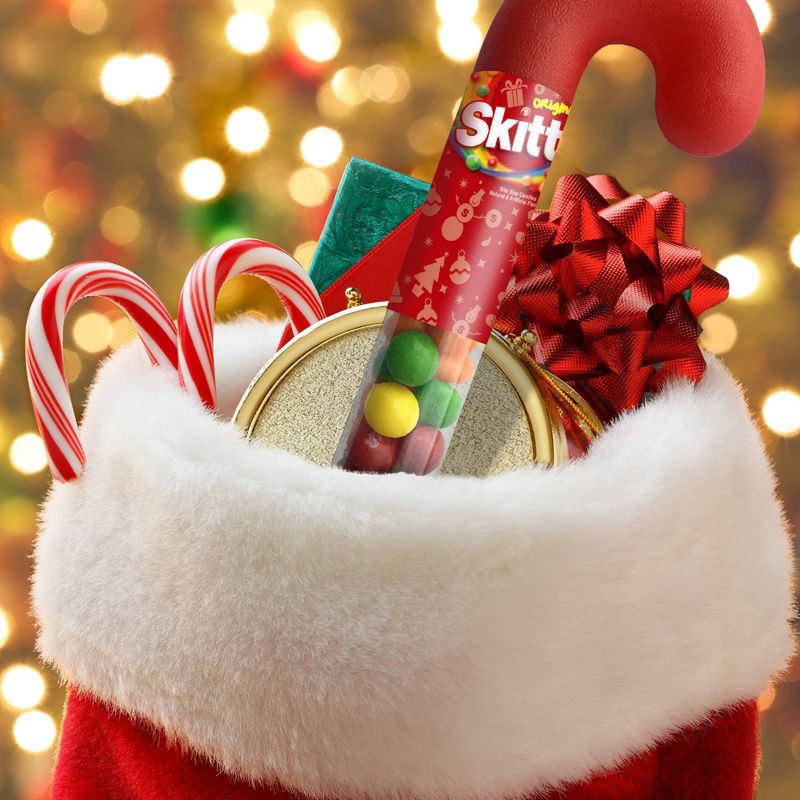 slide 3 of 7, Skittles Chewy Candy Filled Christmas Candy Cane Tube - 2.6oz, 2.6 oz