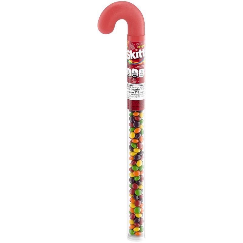 slide 6 of 7, Skittles Chewy Candy Filled Christmas Candy Cane Tube - 2.6oz, 2.6 oz