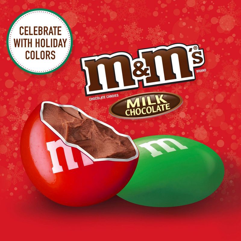 slide 2 of 8, M&M's Christmas Milk Chocolate Candies Holiday Assortment Candy Bag - 10oz, 10 oz